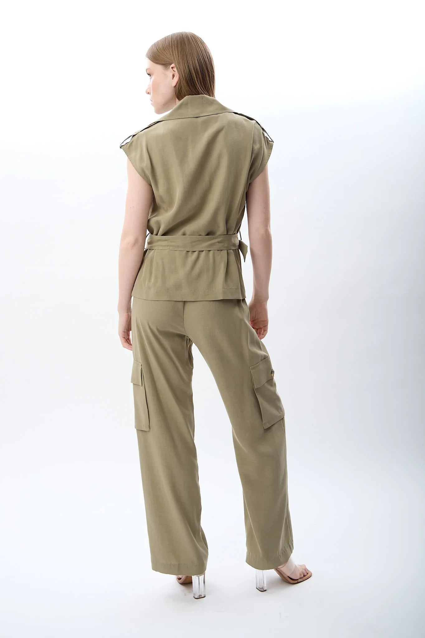 Diagonal-Kemerli Kruvaze Yelek-Yelek-5-Milagron.com