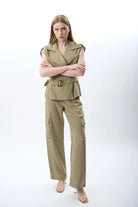 Diagonal-Kemerli Kruvaze Yelek-Yelek-8-Milagron.com