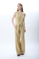 Diagonal-Keten Pantolon (Bej)-PANTOLON-13-Milagron.com