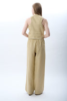 Diagonal-Keten Pantolon (Bej)-PANTOLON-15-Milagron.com