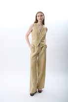 Diagonal-Keten Pantolon (Bej)-PANTOLON-16-Milagron.com