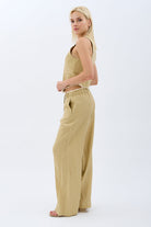 Diagonal-Keten Pantolon (Bej)-PANTOLON-5-Milagron.com