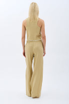 Diagonal-Keten Pantolon (Bej)-PANTOLON-7-Milagron.com