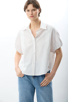 Diagonal-Kısa Kollu Crop Gömlek-Gömlek-1-Milagron.com