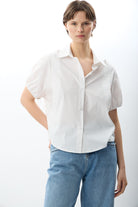 Diagonal-Kısa Kollu Crop Gömlek-Gömlek-2-Milagron.com