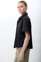 Diagonal-Kısa Kollu Crop Gömlek-Gömlek-2-Milagron.com