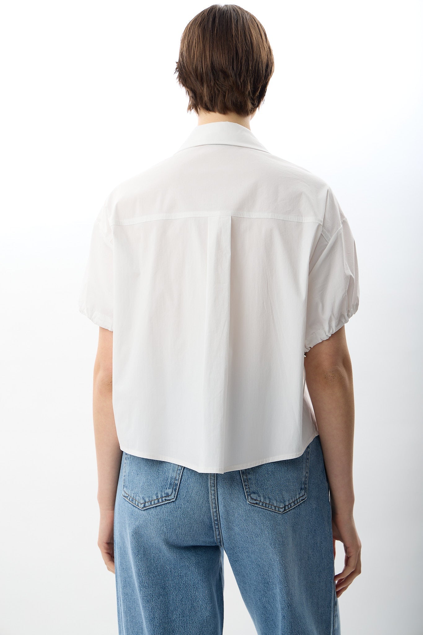 Diagonal-Kısa Kollu Crop Gömlek-Gömlek-4-Milagron.com