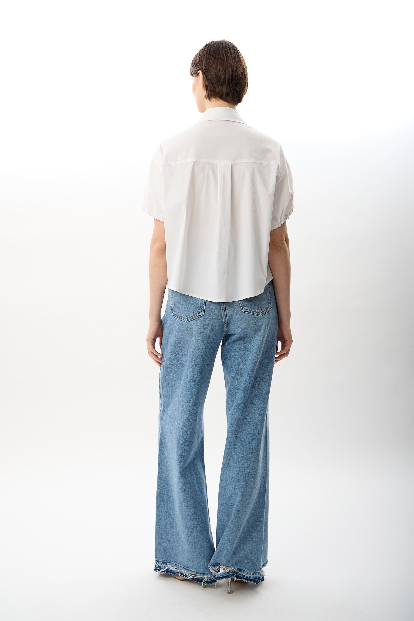 Diagonal-Kısa Kollu Crop Gömlek-Gömlek-8-Milagron.com