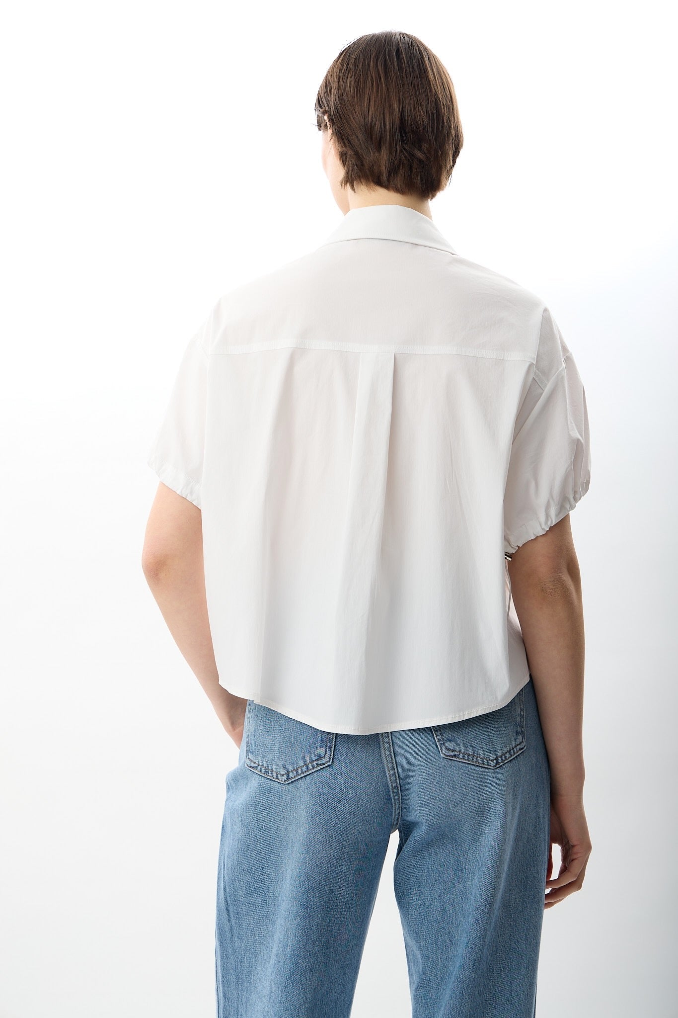 Diagonal-Kısa Kollu Crop Gömlek-Gömlek-9-Milagron.com