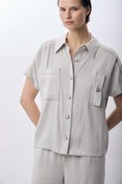 Diagonal-Kısa Kollu Kapak Cepli Gömlek-Gömlek-2-Milagron.com