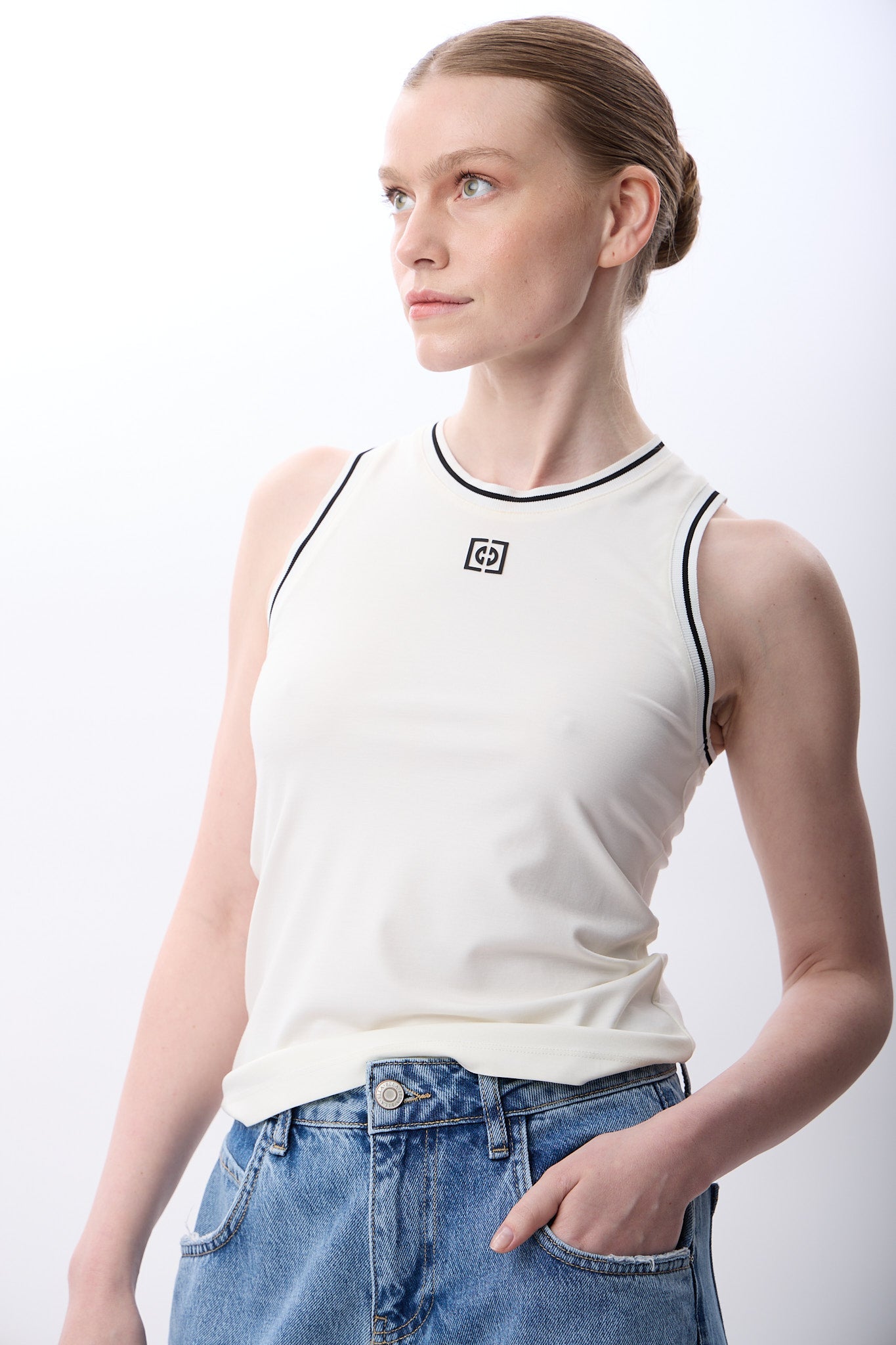 Diagonal-Kontrast Çizgili Ribanalı Atlet-T-Shirts-5-Milagron.com