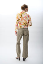 Diagonal-Kruvaze Yaka Çiçekli Bluz-Bluz-3-Milagron.com