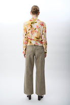 Diagonal-Kruvaze Yaka Çiçekli Bluz-Bluz-6-Milagron.com