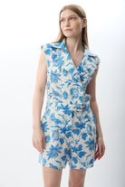 Diagonal-Kruvaze Yaka Keten Tulum-Tulum-1-Milagron.com