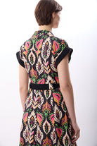 Diagonal-Kuşak Bağlamalı Gömlek Elbise-Elbise-5-Milagron.com