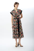 Diagonal-Kuşak Bağlamalı Gömlek Elbise-Elbise-6-Milagron.com