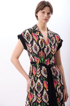 Diagonal-Kuşak Bağlamalı Gömlek Elbise-Elbise-7-Milagron.com