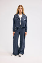 Diagonal-Yandan Cepli Kargo Pantolon (Lacivert)-PANTOLON-5-Milagron.com