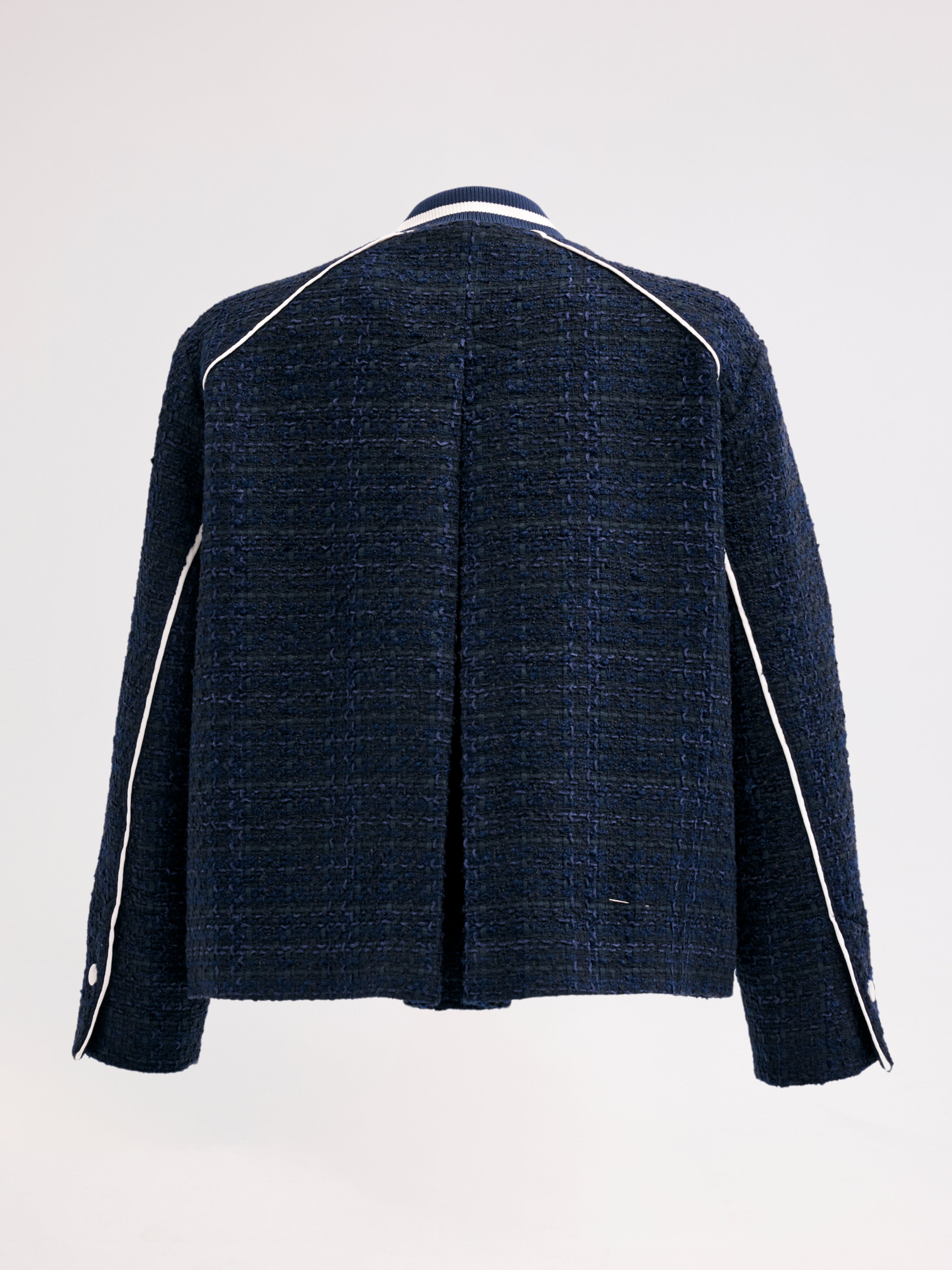 Diagonal-Metal Düğmeli Lacivert Ceket-Ceket-5-Milagron.com