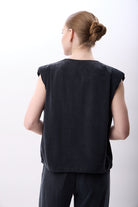 Diagonal-Metal çıtçıtlı Kısa Yelek-Yelek-7-Milagron.com