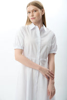 Diagonal-Nakış Detaylı Gömlek Elbise-Elbise-5-Milagron.com