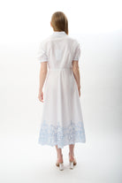 Diagonal-Nakış Detaylı Gömlek Elbise-Elbise-6-Milagron.com