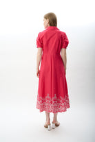 Diagonal-Nakış Detaylı Gömlek Elbise-Elbise-6-Milagron.com