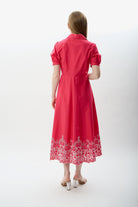 Diagonal-Nakış Detaylı Gömlek Elbise-Elbise-7-Milagron.com