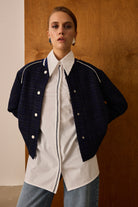 Diagonal-Nakışlı Ekru Gömlek-Gömlek-2-Milagron.com