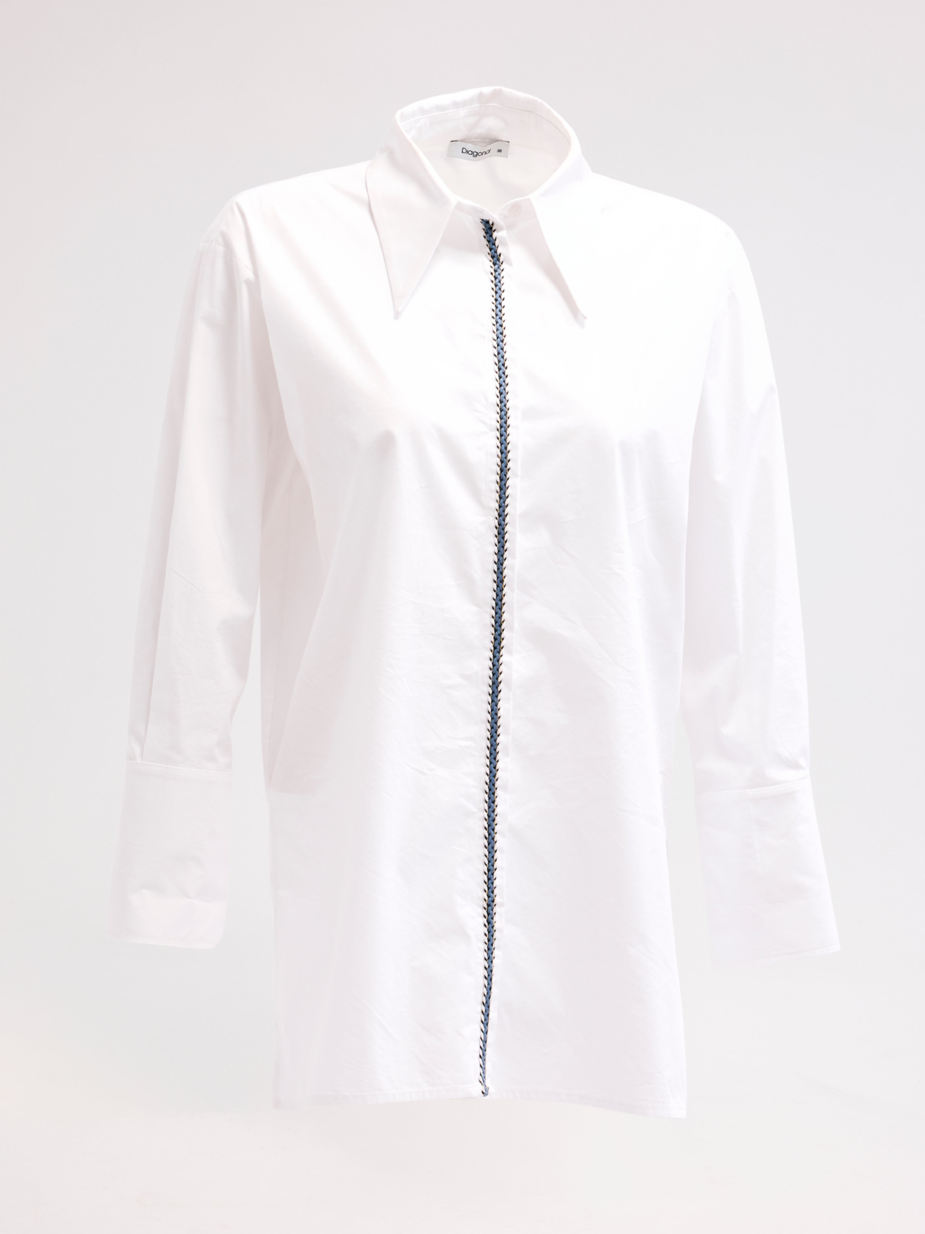 Diagonal-Nakışlı Ekru Gömlek-Gömlek-6-Milagron.com