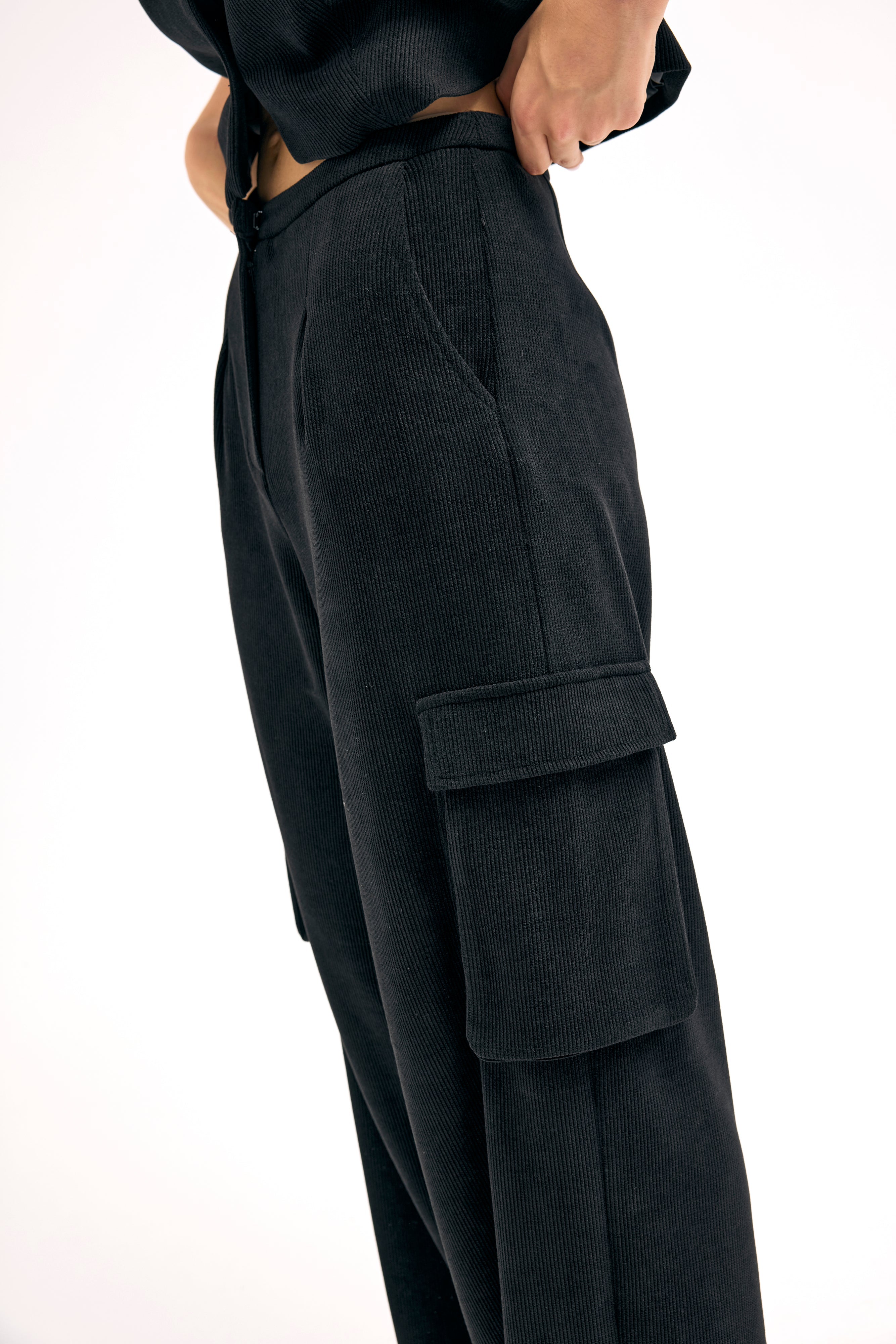 Diagonal-Yandan Cepli Kargo Pantolon-PANTOLON-2-Milagron.com