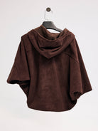 Diagonal-Süet Kapüşonlu Ceket (Kahverengi)-CEKET-10-Milagron.com