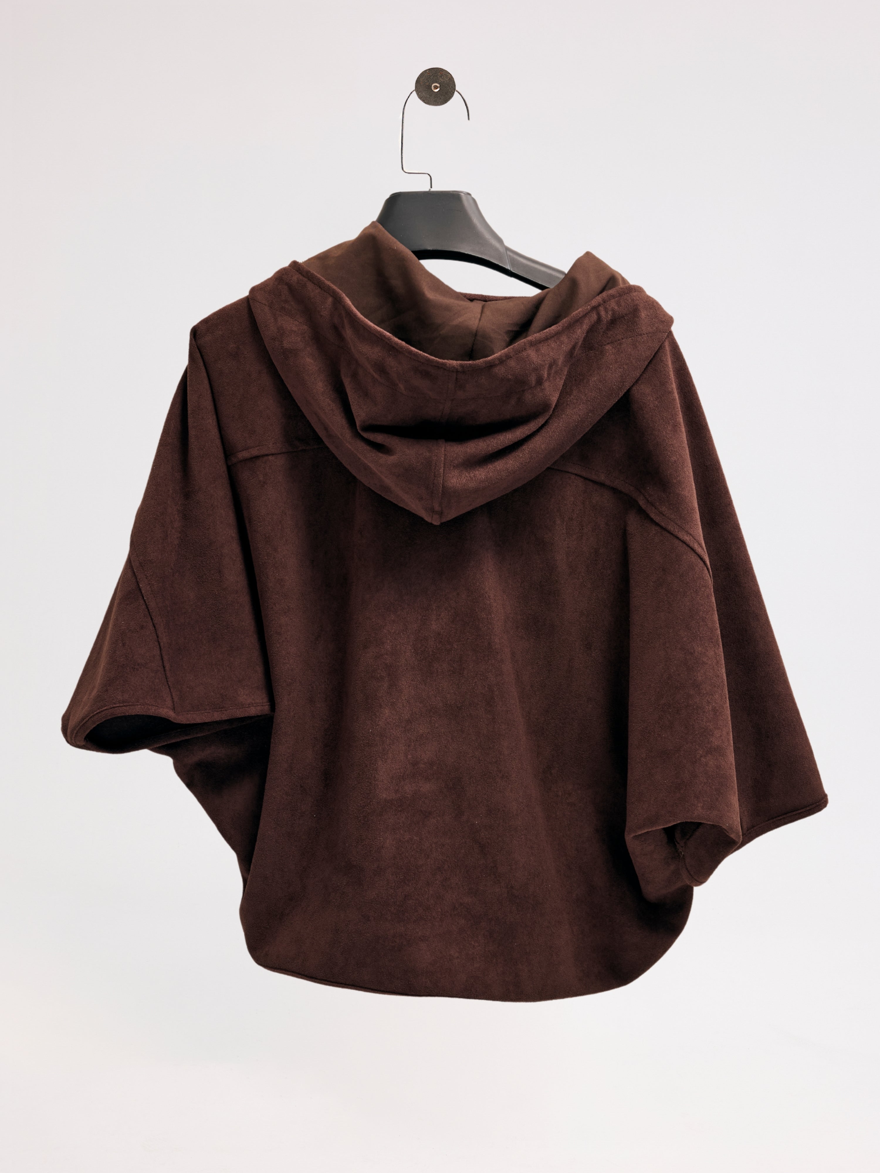 Diagonal-Süet Kapüşonlu Ceket (Kahverengi)-CEKET-10-Milagron.com