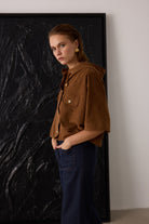 Diagonal-Süet Kapüşonlu Ceket (Camel)-CEKET-2-Milagron.com