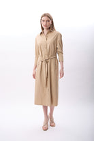 Diagonal-Taş Detaylı Gömlek Elbise-Elbise-1-Milagron.com