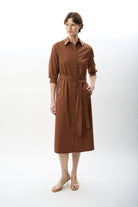 Diagonal-Taş Detaylı Gömlek Elbise-Elbise-1-Milagron.com