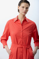 Diagonal-Taş Detaylı Gömlek Elbise-Elbise-2-Milagron.com