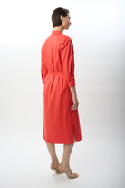 Diagonal-Taş Detaylı Gömlek Elbise-Elbise-5-Milagron.com