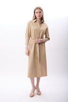 Diagonal-Taş Detaylı Gömlek Elbise-Elbise-7-Milagron.com