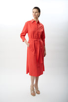 Diagonal-Taş Detaylı Gömlek Elbise-Elbise-7-Milagron.com