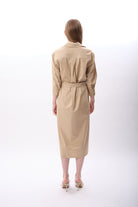 Diagonal-Taş Detaylı Gömlek Elbise-Elbise-8-Milagron.com