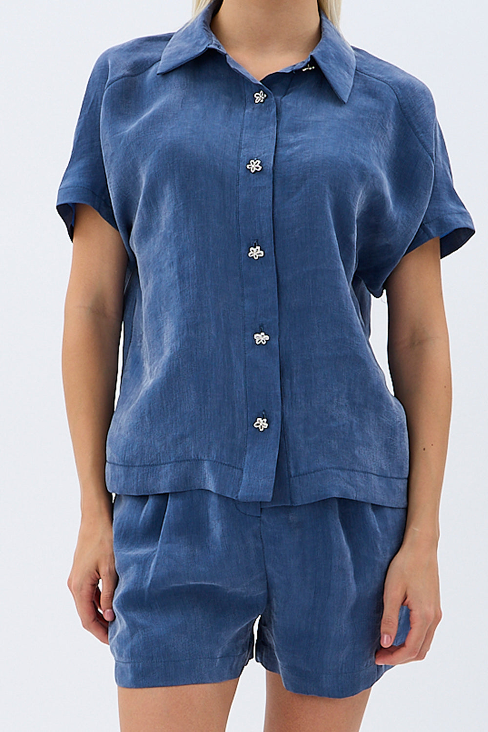 Diagonal-Tasarım Düğmeli Gömlek-Gömlek-2-Milagron.com