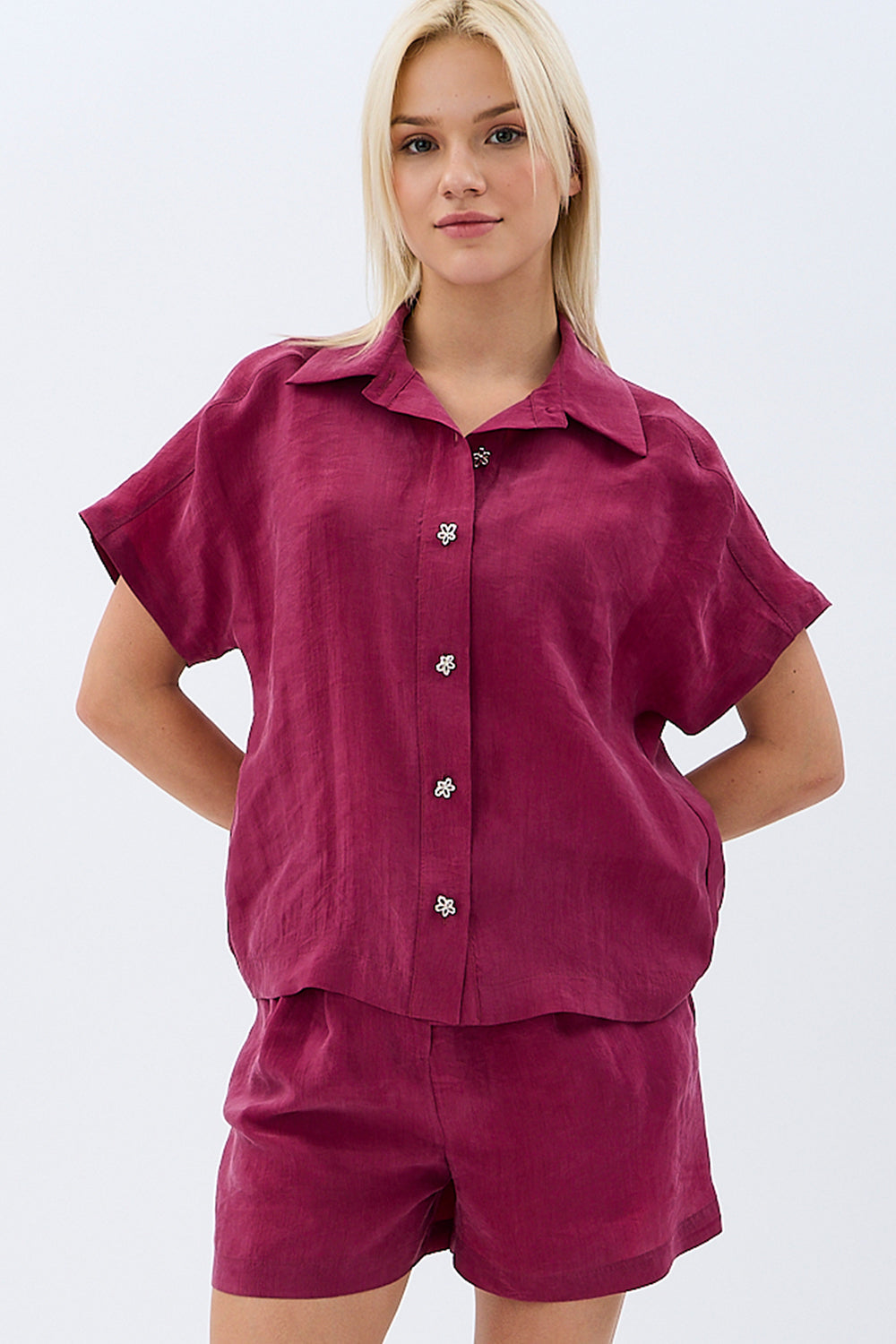 Diagonal-Tasarım Düğmeli Gömlek-Gömlek-5-Milagron.com