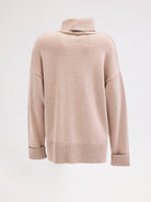 Diagonal-Triko Boğazlı Bej Bluz-Bluz-7-Milagron.com