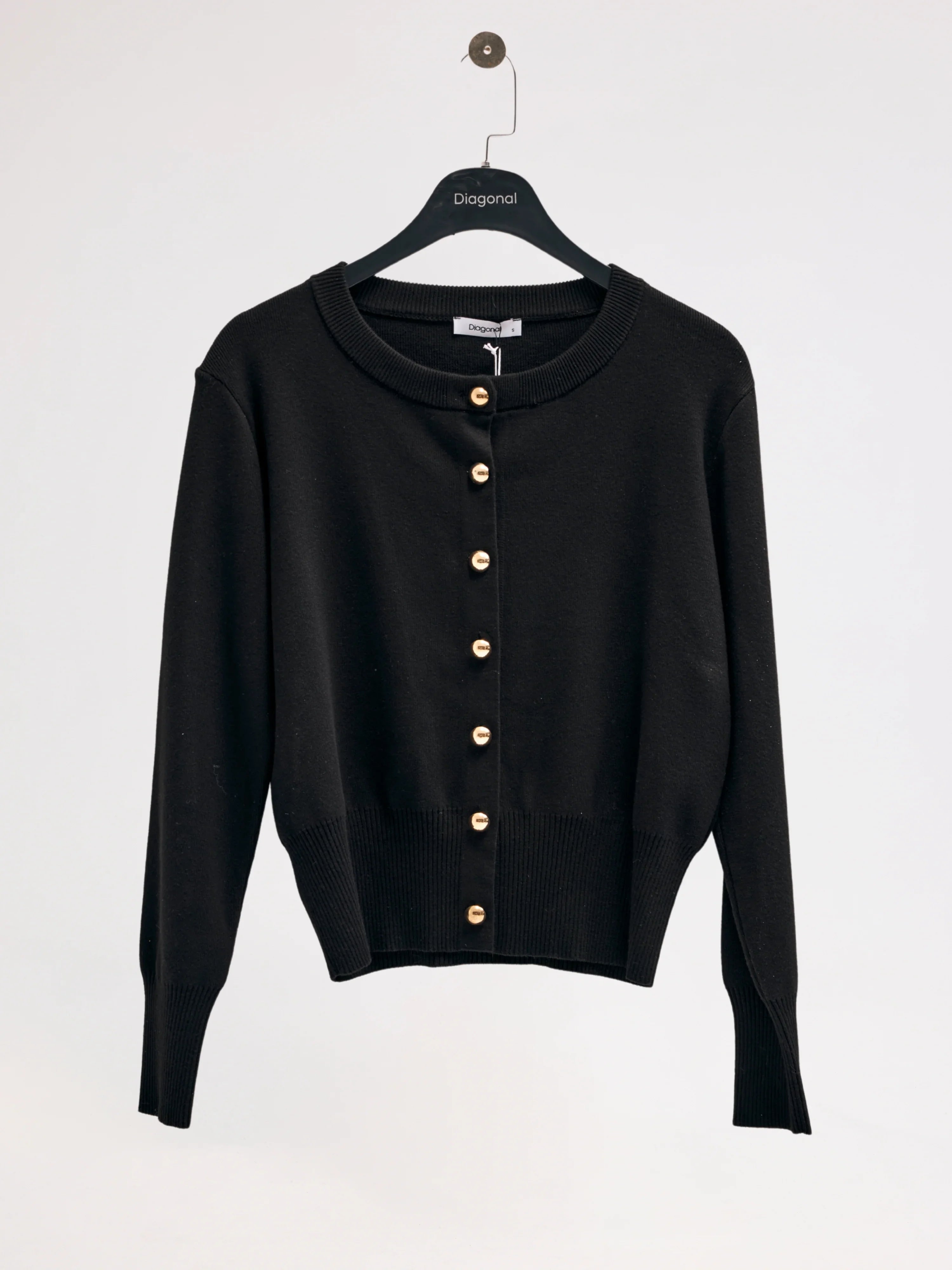 Diagonal-Triko Siyah Ceket-Ceket-7-Milagron.com