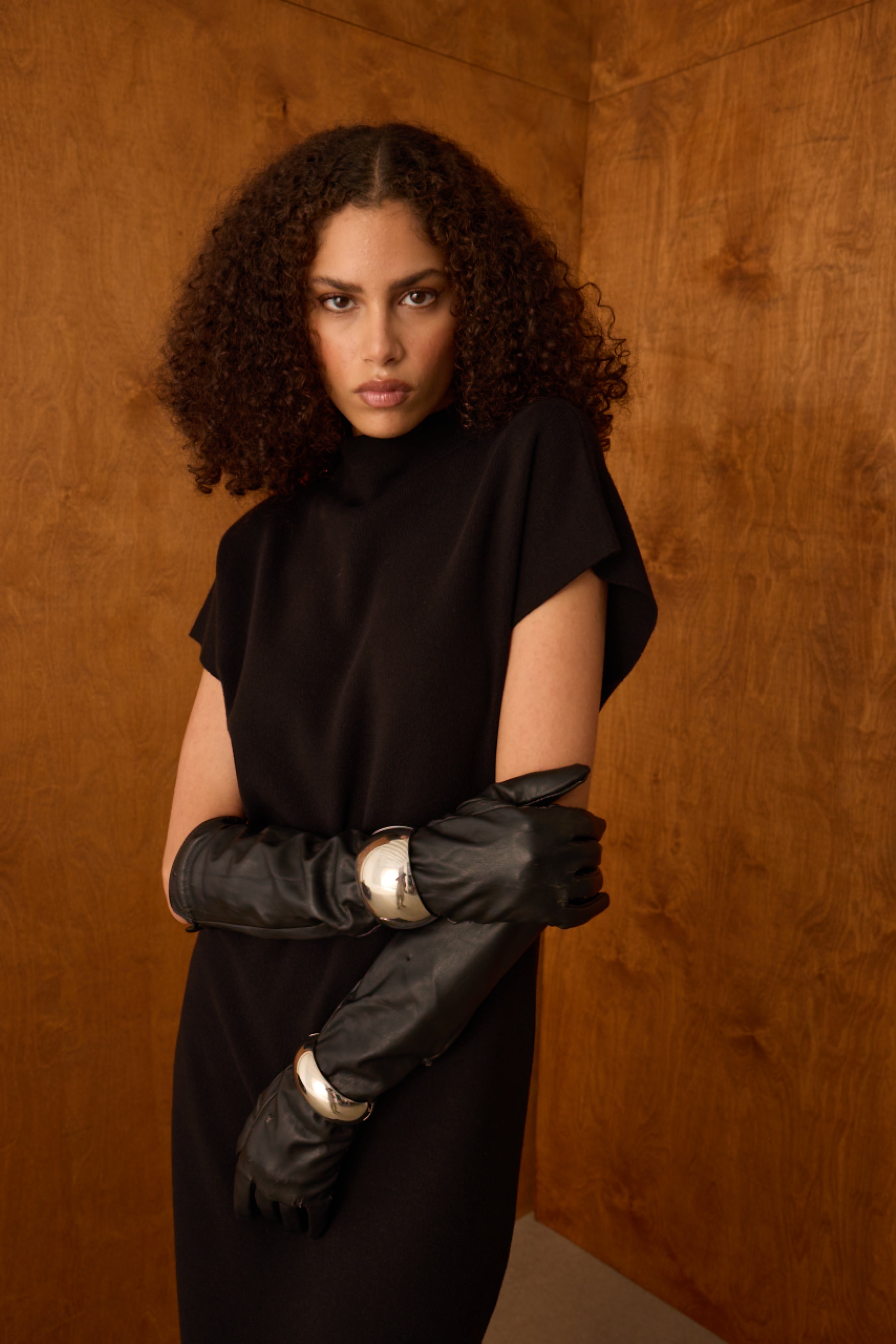 Diagonal-Triko Siyah Elbise-Elbise-8-Milagron.com