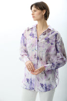 Diagonal-Uzun Kollu Çiçek Desenli Gömlek-Gömlek-3-Milagron.com