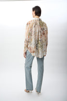 Diagonal-Uzun Kollu Çiçek Desenli Gömlek-Gömlek-5-Milagron.com