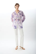 Diagonal-Uzun Kollu Çiçek Desenli Gömlek-Gömlek-8-Milagron.com