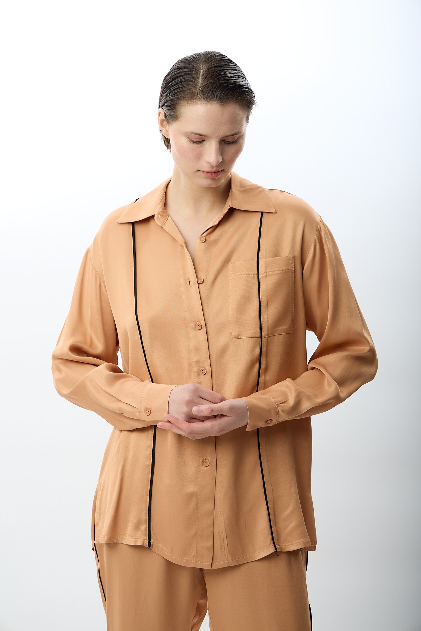 Diagonal-Uzun Kollu Tek Cepli Gömlek-Gömlek-10-Milagron.com